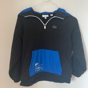Lacoste Kids Hoodie Black Blue Logo Streetwsar Size 8 Unisex Athleisure
